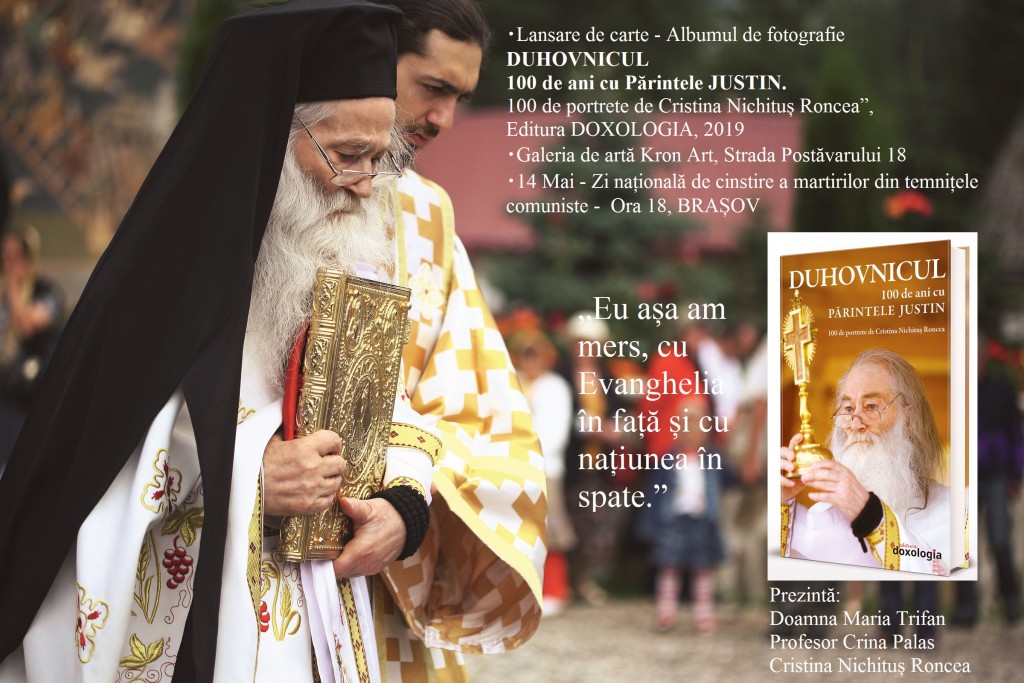 Lansare la Brasov Duhovnicul - 100 de ani cu Parintele Justin Parvu de Cristina Nichitus Roncea - Editura Doxologia 2019